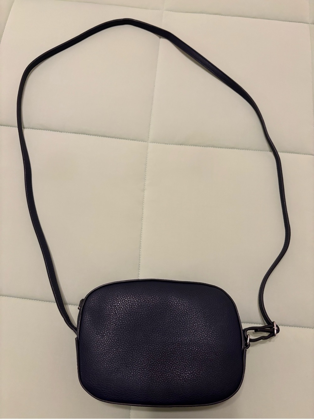 Uniqlo Navy Pebbled Leather Crossbody Bag